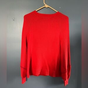 Red oversized balloon sleeve sweater from Loft